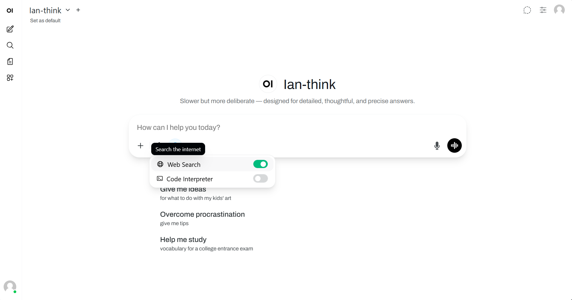 chat interface